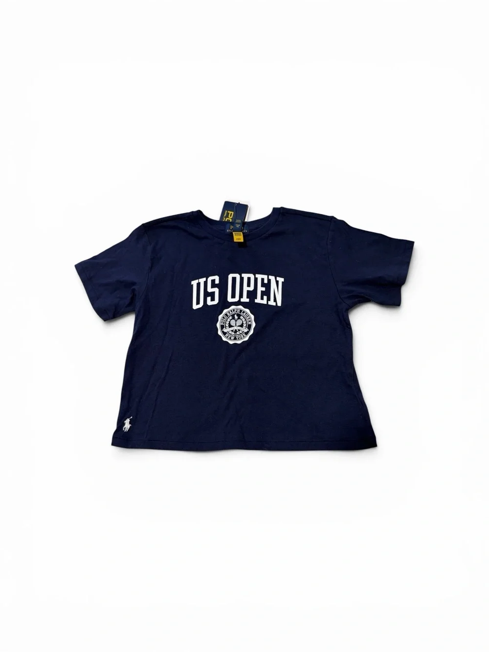 Polo Ralph Lauren Boys US Open Graphic Tee Navy Tennis Shirt Medium 8-10 NWT